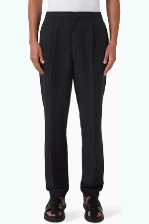 OFFICINE GENERALE Drew Pleated Pants in Lyocell-linen Blend