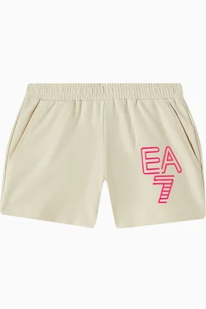 Emporio Armani EA7 Logo Shorts in Cotton-jersey
