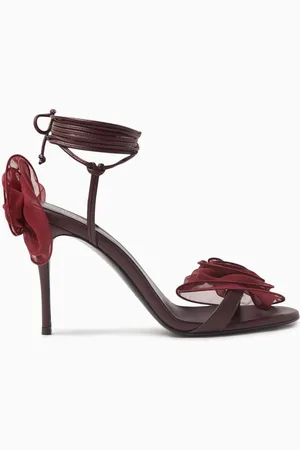 MAGDA BUTRYM Double Flower 90 Sandals in Leather