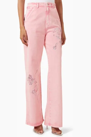 Des Phemmes Crystal-embellished Jeans in Denim