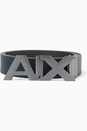 Armani Exchange A|X Buckle Reversible Belt in Leather
