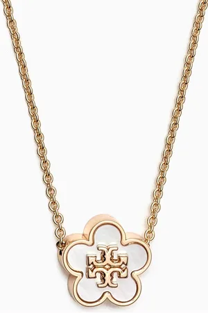 Tory Burch Kira Flower Necklace in 18kt Gold-plated Brass