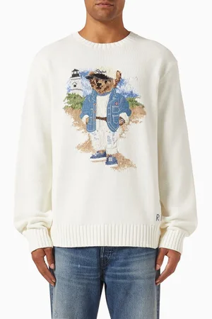 Ralph Lauren Bear Logo Sweater in Cotton-knit