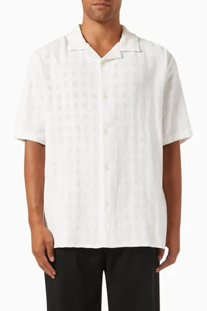 Wax London Didcot Open Weave Shirt in Cotton