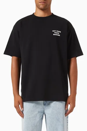 Drôle de Monsieur Le T-shirt Slogan in Cotton Interlock