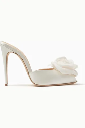 MAGDA BUTRYM Flower 105 Peep-toe Mules in Satin