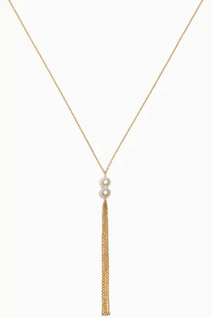 Damas Kiku Pearl Lariat Necklace in 18kt Gold