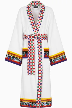 Dolce & Gabbana Unisex Carretto-print Bathrobe in Cotton-terry