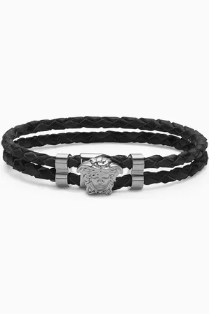 VERSACE Medusa Bracelet in Braided Leather