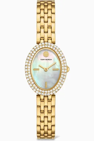 Tory Burch Oval Stainless Quartz Watch, 22 x 28mm