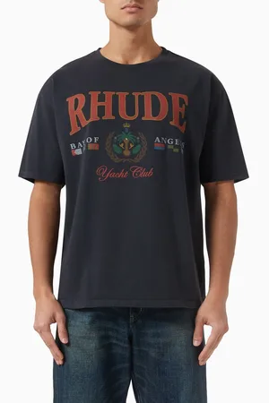 Rhude Bay of Angels Yacht Printed T-shirt in Cotton