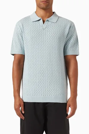 SELECTED Polo Shirt in Crochet Knit
