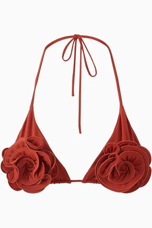 MAGDA BUTRYM 3D Floral Triangle Bikini Top