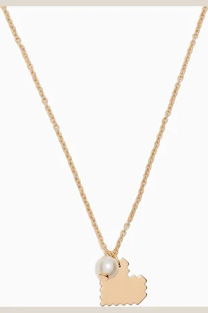 Damas Kiku Tiny Pearl Heart Necklace in 18kt Gold