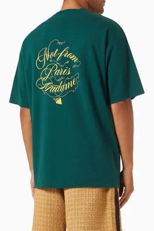 Drôle de Monsieur Le T-shirt Slogan Vignes in Cotton Interlock