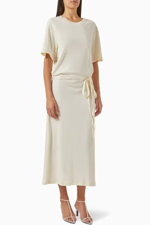 LEMAIRE Belted T-shirt Maxi Dress in Cotton