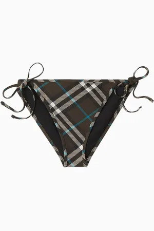 Burberry Checked Bikini Briefs in Stretch Nylon