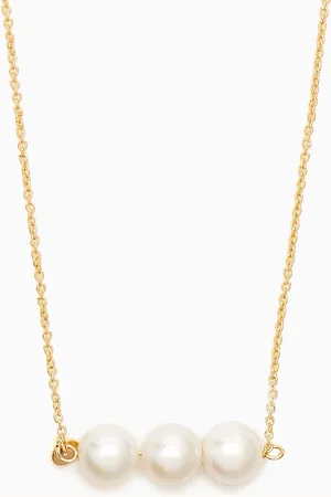 Damas Kiku Pearl Bar Necklace in 18kt Gold