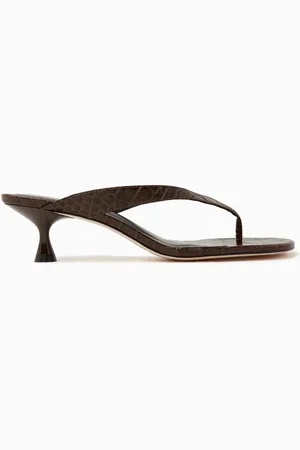 Reformation Sophie 50 Sandals in Croc-embossed Leather