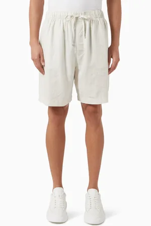 Calvin Klein Drawstring Sleep Shorts in Linen-blend