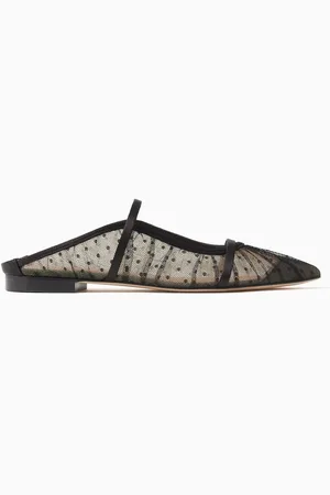 MALONE SOULIERS Maureen Mules in Dotted Tulle & Satin