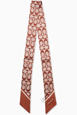 Coach Vintage Signature Print Skinny Scarf in Silk