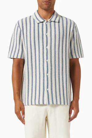 Vince Beach Striped Shirt in Cotton-knit