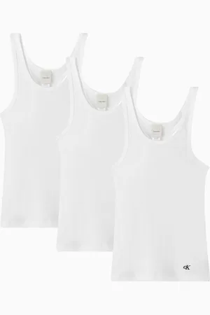 Calvin Klein Scoop Neck Tank Top in Cotton, Set of 3