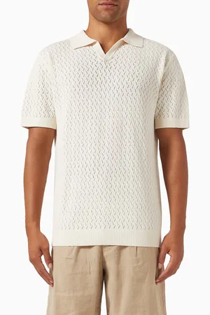SELECTED Polo Shirt in Crochet Knit