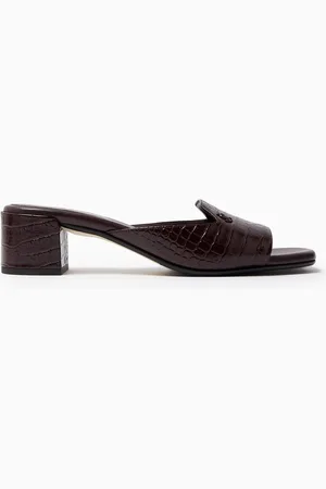 Jimmy Choo Dina 45 Sandals in Croc-embossed Leather