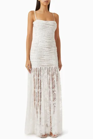 Hemant & Nandita Adra Ruched Dress in Lace