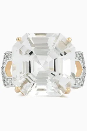 Mateo New York Asscher-cut Topaz & Diamond Ring in 14kt Gold