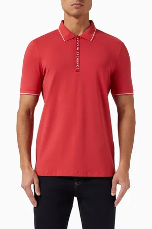 Armani Exchange Half-zip Logo Polo in Cotton-jersey