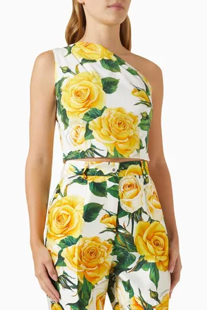 Dolce & Gabbana Rose-print Crop Top in Cotton