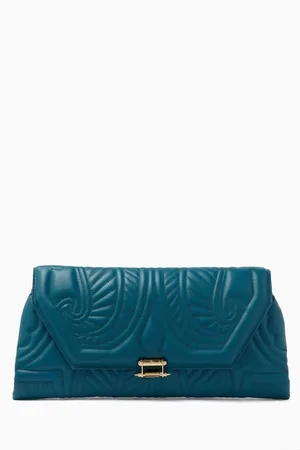 Okhtein Lotus Clutch Bag in Leather