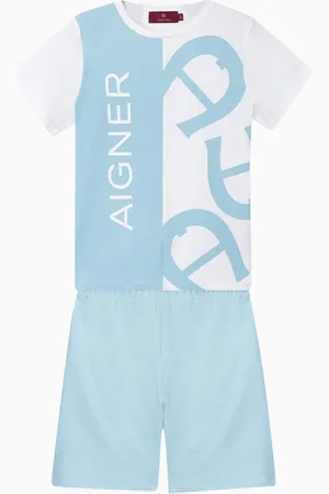Aigner Colour-blocked Shirt & Shorts Set in Cotton