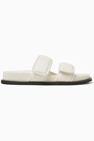 St Agni Quilted Slides in Leather