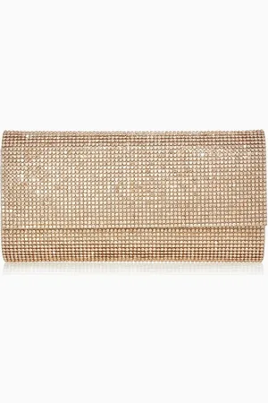 Judith Leiber Perry Crystal Clutch in Satin