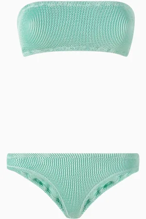 MANEBI Bandeau Bikini Top in Seersucker-fabric