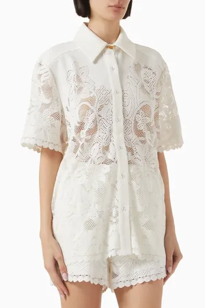 AJE Muses Oversized Shirt in Lace