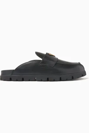 Prada Logo Mules in Leather