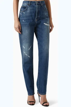 Dolce & Gabbana Ripped Mid-rise Straight-fit Jeans