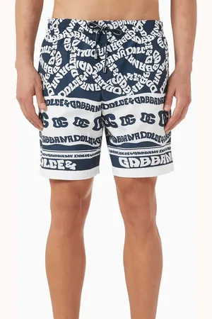Dolce & Gabbana Marina Print Mid-length Swim Shorts in Nylon