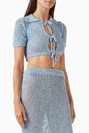 AREA Sequin-embellished Crop Cardigan