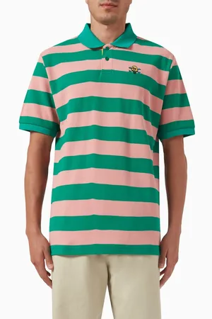 ICECREAM Striped Polo Shirt in Cotton Piqué