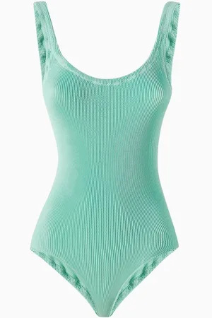 MANEBI One-piece Swimsuit in Seersucker