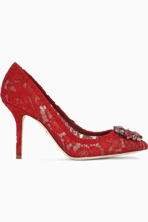 Dolce & Gabbana Bellucci Rainbow 90 Brooch Pumps in Lace
