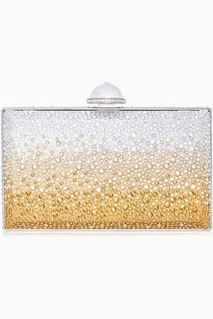 Judith Leiber Skylar Crystal Clutch in Satin