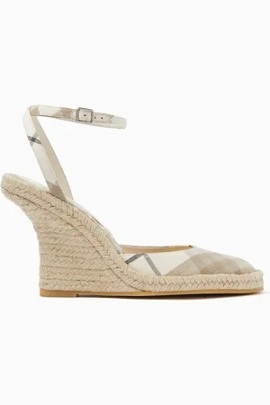 Burberry Mews 90 Espadrille Sandals in Check Canvas