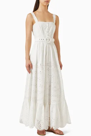 Hemant & Nandita Broderie Anglaise Belted Dress in Cotton